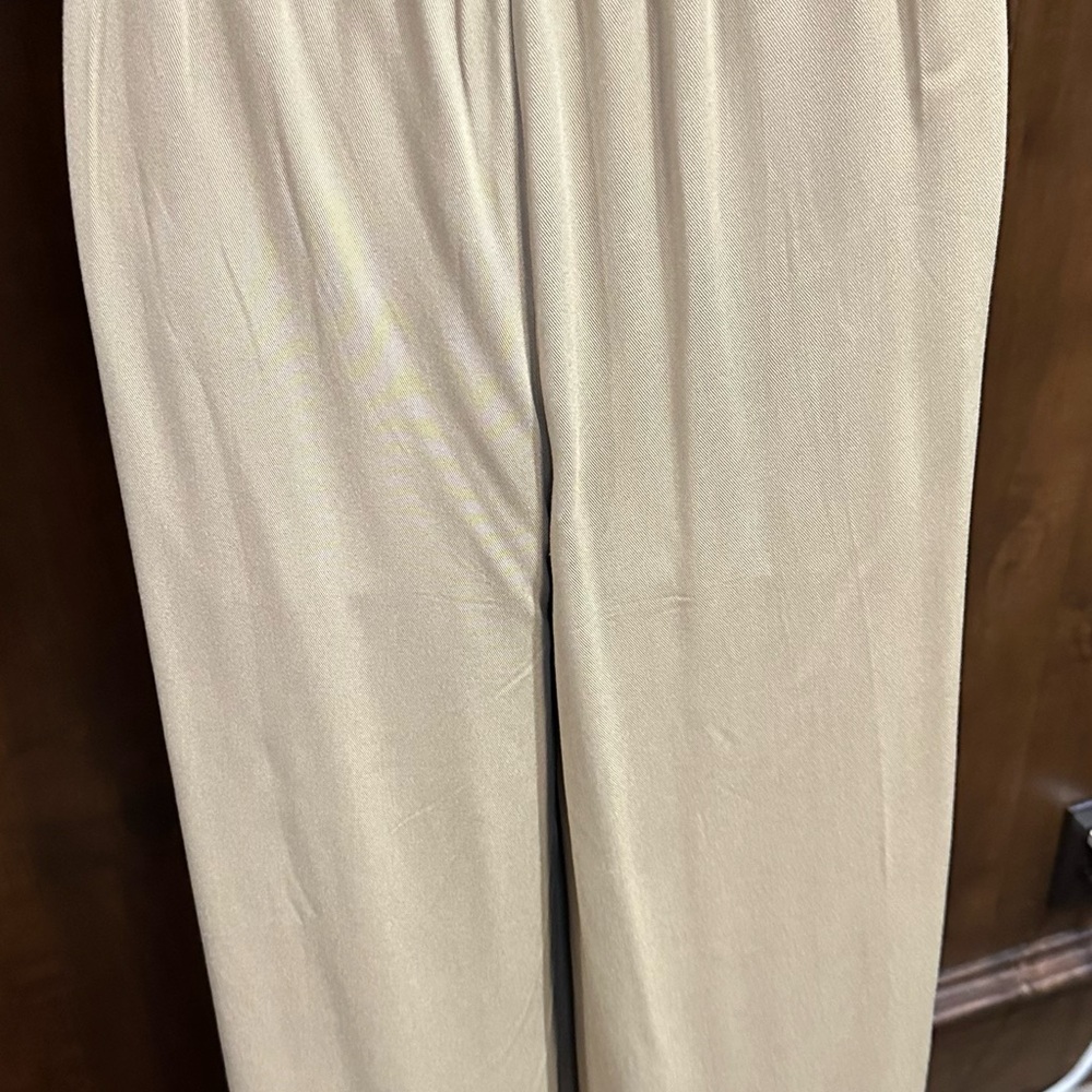NWOT SIZE M Elegant Wide-Leg Tan Women's Pants - Picture 5 of 13